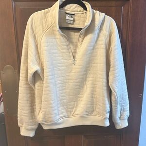 THE NORTH FACE PALE BANANA YELLOW LONG PEAK QUILTED 1/4 ZIP SWEATSHIRT TOP Large